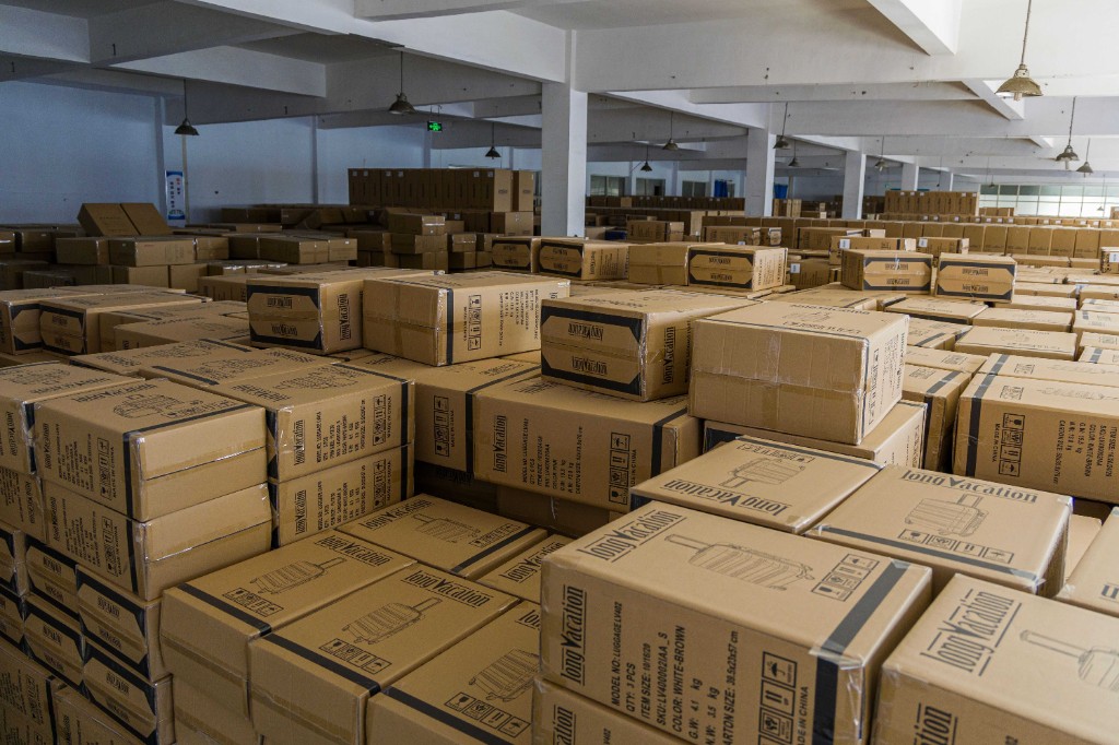 Finished luggage ready for export shipment